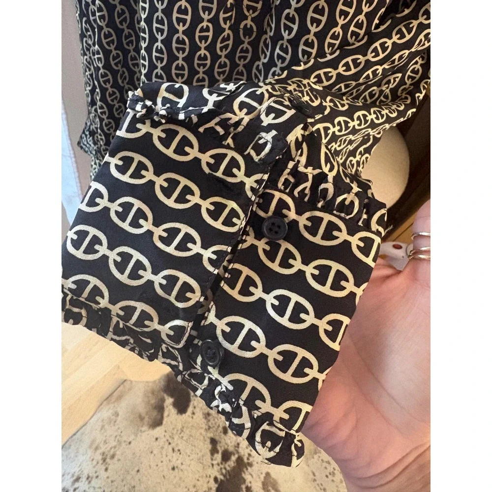 J Crew Amelia popover shirt-dress in chain print Size Large